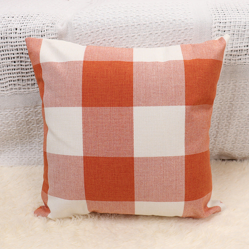 Plaid Pillow Cover Simple Home Sofa - Designrific