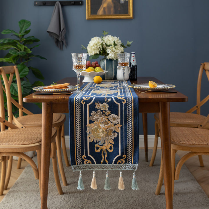 Table Runner Chenille Tassel Household Table Cloth - Designrific