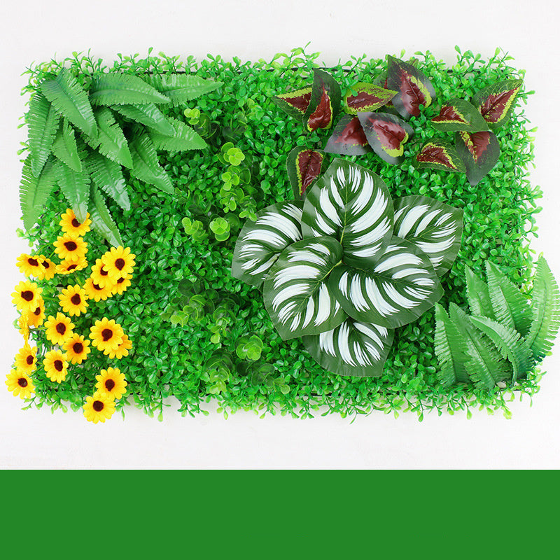 Green Plant Wall Simulation Artificial Turf Plastic Flower - Designrific