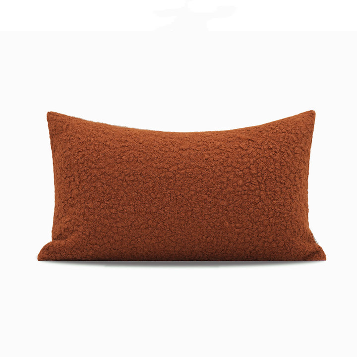 Nordic Warm Caramel Faux Wool Roll Cushion Girl Throw Pillow - Designrific