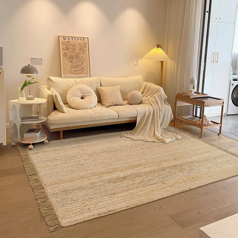 Natural Hand-woven Jute Rug Fringe Edge - Designrific