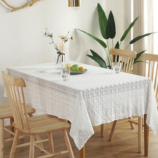 Waterproof Tablecloth Mediterranean Style Blue Striped Tassel - Designrific