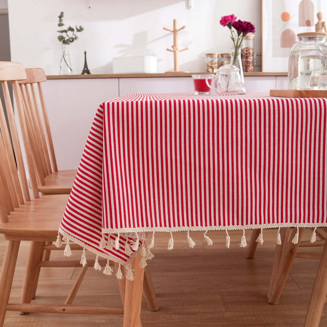 Fabric Cotton And Linen Small Round Table Cloth - Designrific