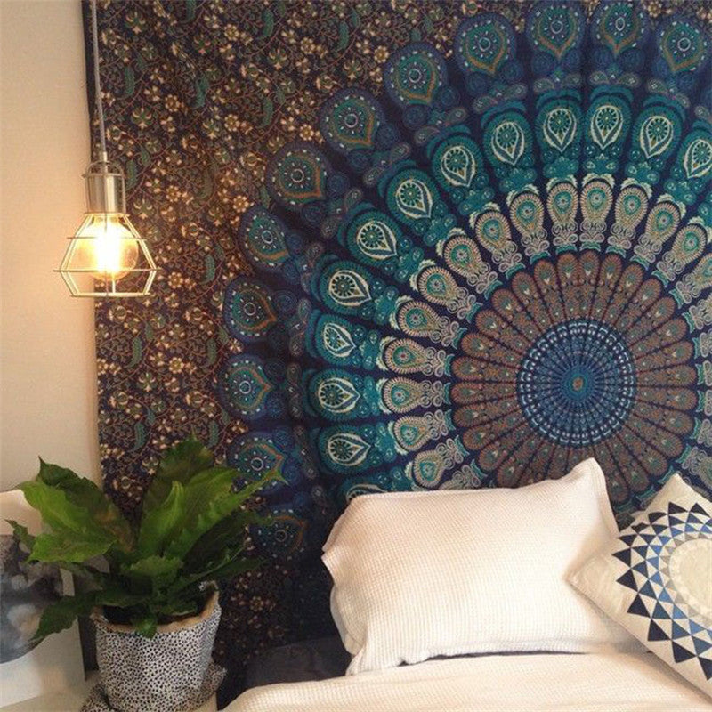 Indian Mandala Peacock Tapestry - Designrific