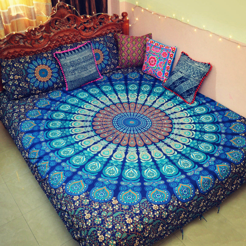 Indian Mandala Peacock Tapestry - Designrific