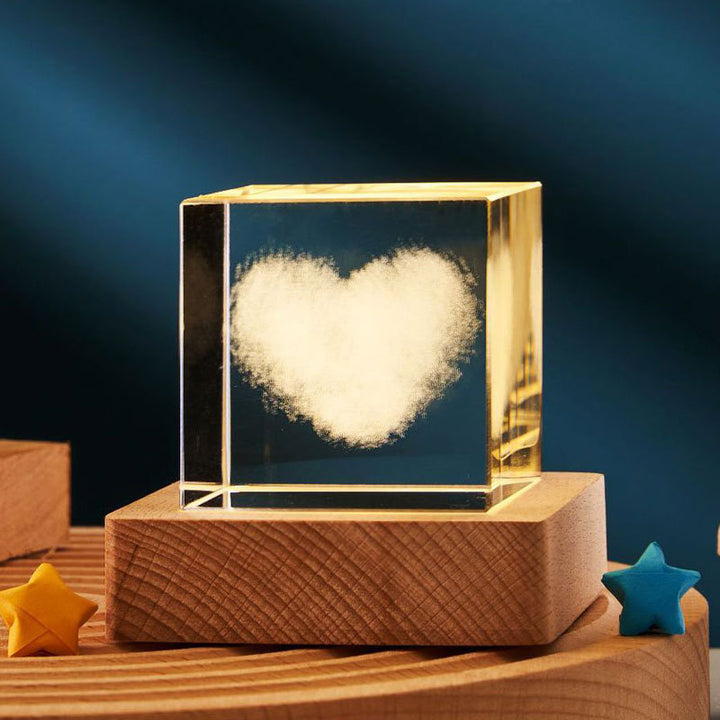 3D Transparent Crystal Cube Night Lamp - Designrific