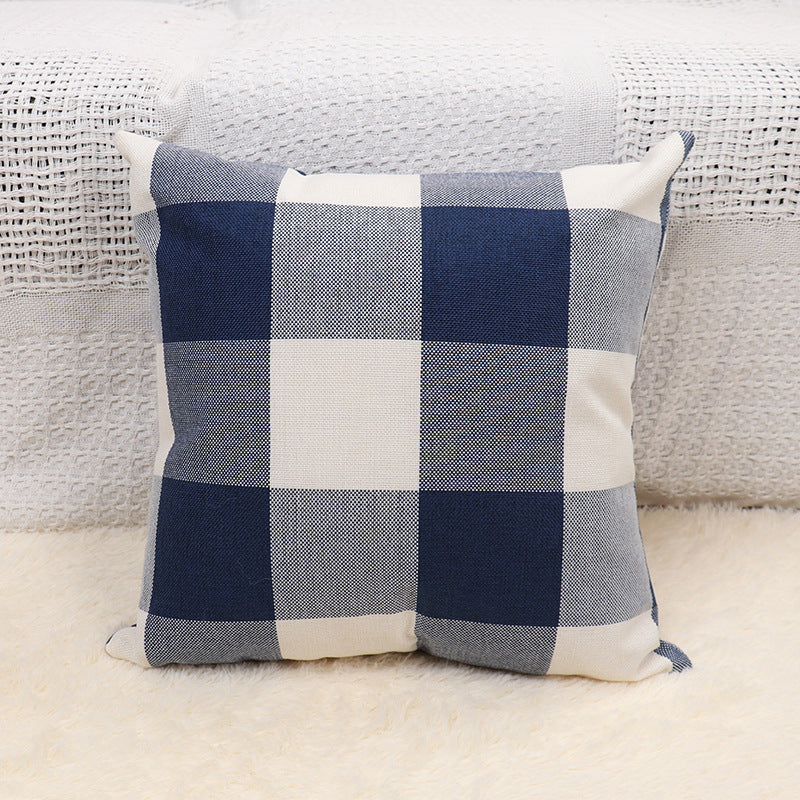 Plaid Pillow Cover Simple Home Sofa - Designrific