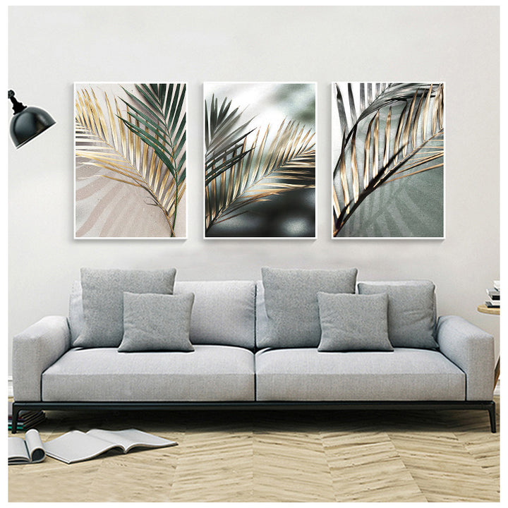 Golden Palm Botanical Canvas Painting Nordic Botanical Print Home Decor