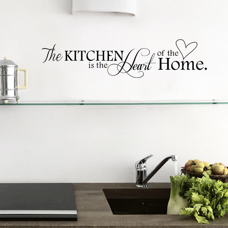 New Kitchen Is Heart Of The Home Letter Wall Sticker - Designrific