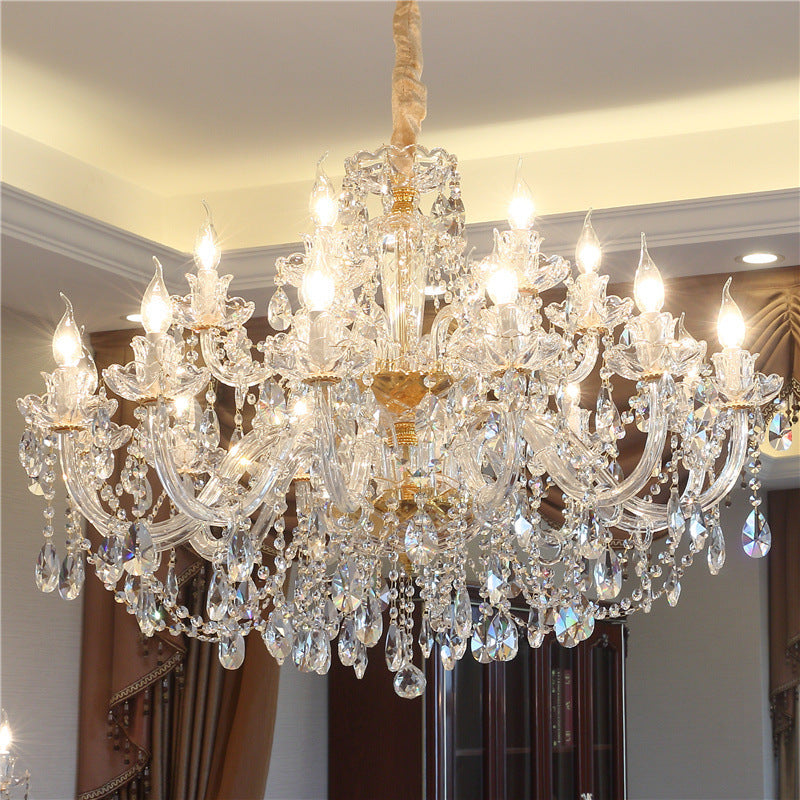 Luxury Crystal Chandelier In Living Room - Designrific