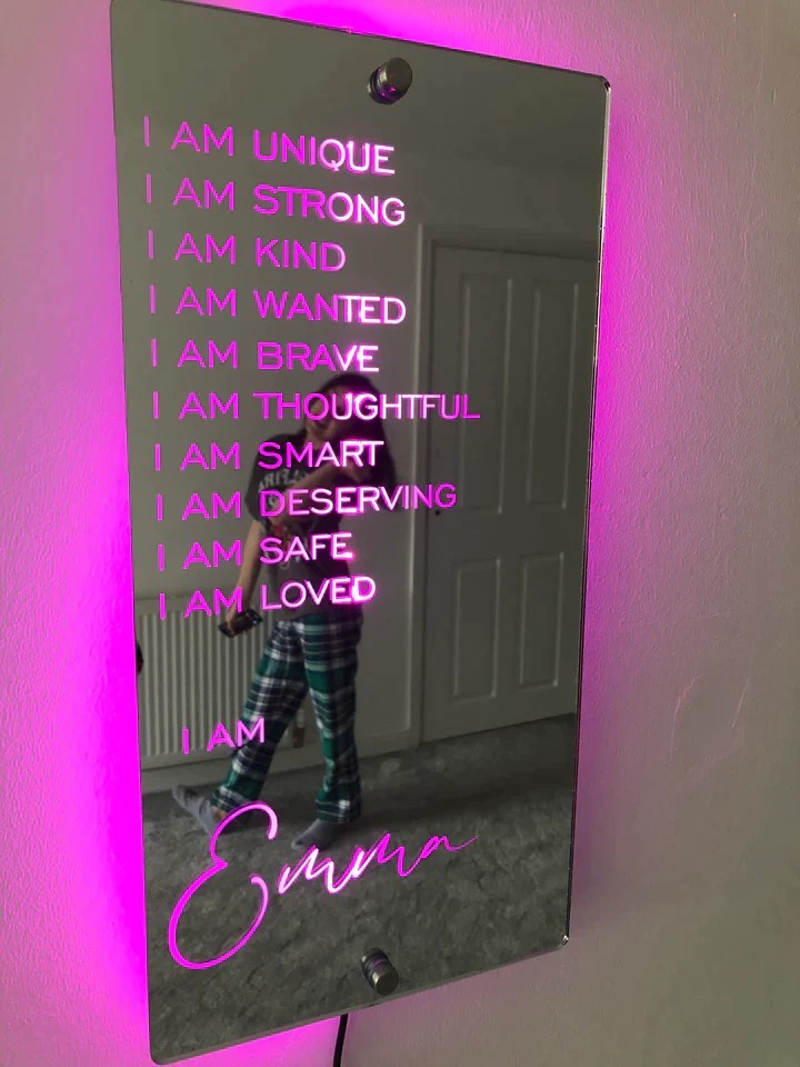 Personalized Name Mirror Light For Bedroom - Designrific