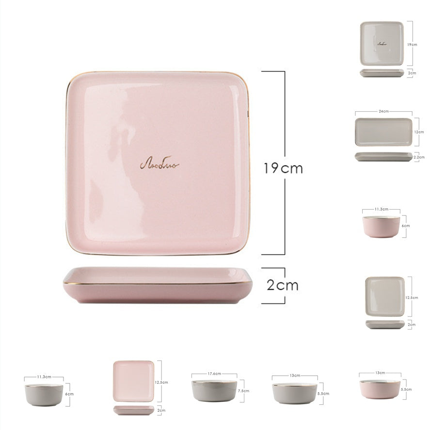 Light Luxury Ceramic Tableware Couple Tableware - Designrific