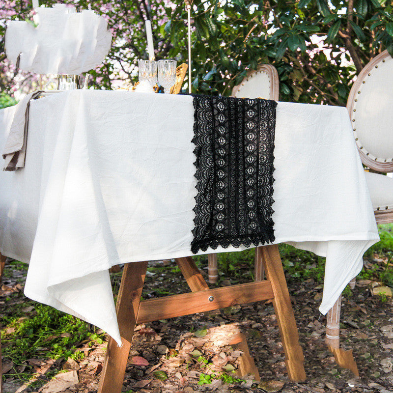 Pastoral Woven Table Runner Lace Retro Hollow Placemat - Designrific