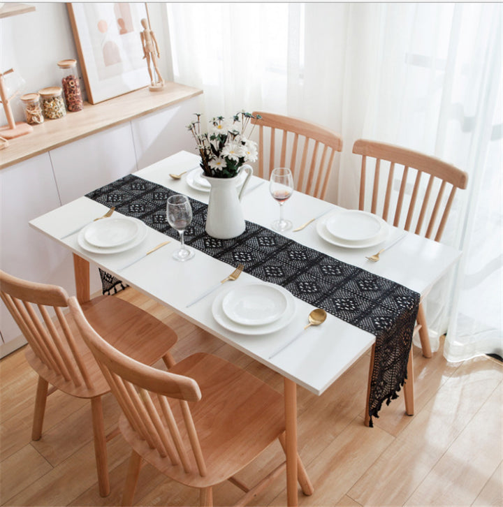 Vintage Black Handmade Placemat Table Side Cabinet - Designrific