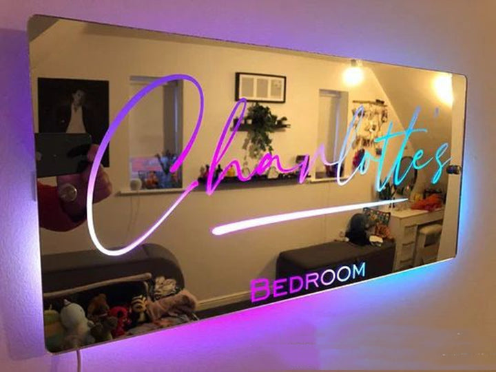 Personalized Name Mirror Light For Bedroom - Designrific