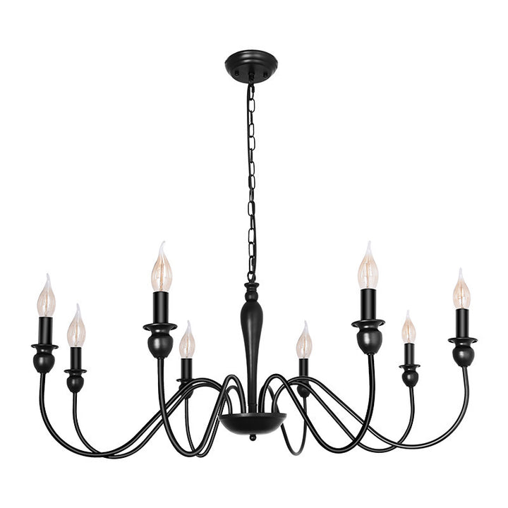 Candle Chandelier Dining Room Iron Art Light Fixture - Designrific