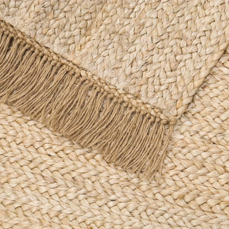 Natural Hand-woven Jute Rug Fringe Edge - Designrific