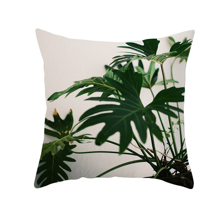 Light Tropical Plants Home Decor Peach Skin Fleece Pillowcase