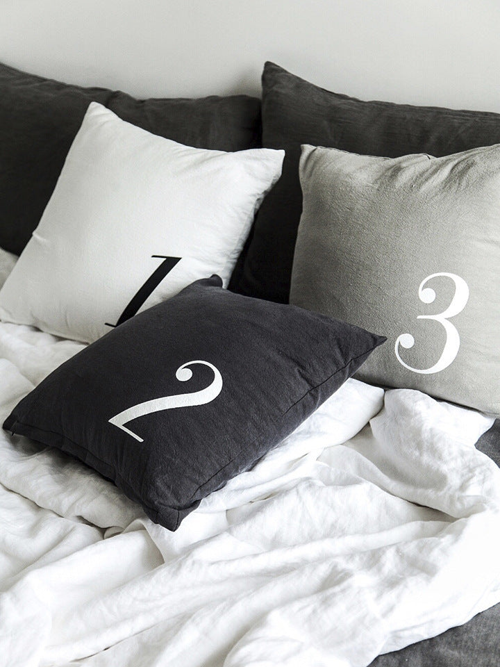 Kye Minimalist Numeric Throw Pillow Cover - Designrific