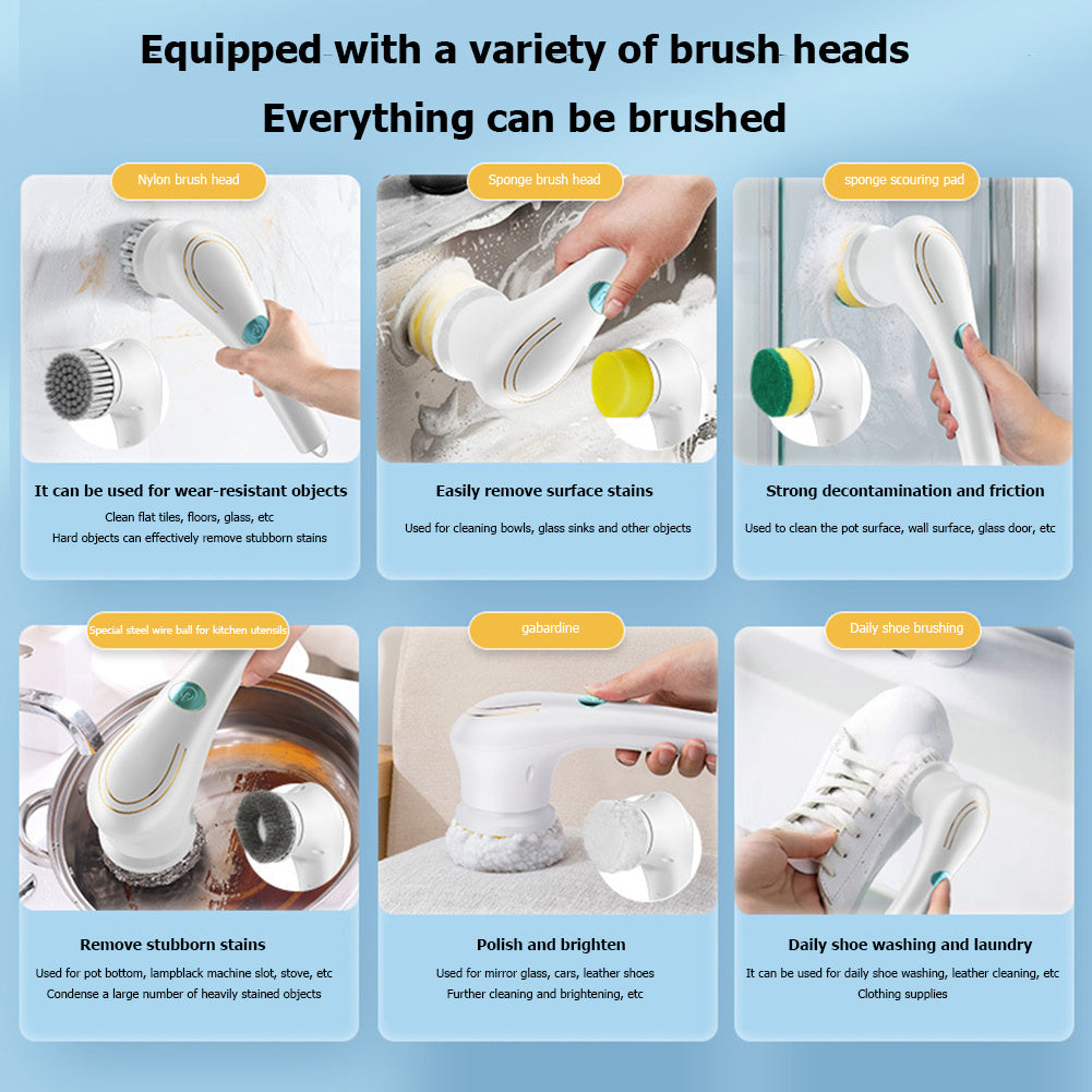 Multifunctional Electric Handheld Kitchen Dishwashing Brush - Designrific