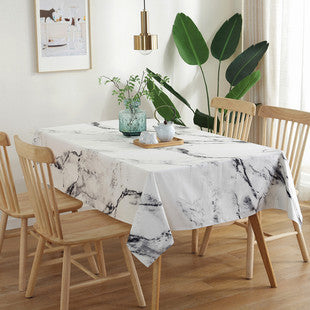 Waterproof Tablecloth Mediterranean Style Blue Striped Tassel - Designrific