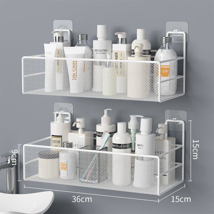 Wall-Mounted Bathroom Shelf No Drill Shower Organizer - Designrific