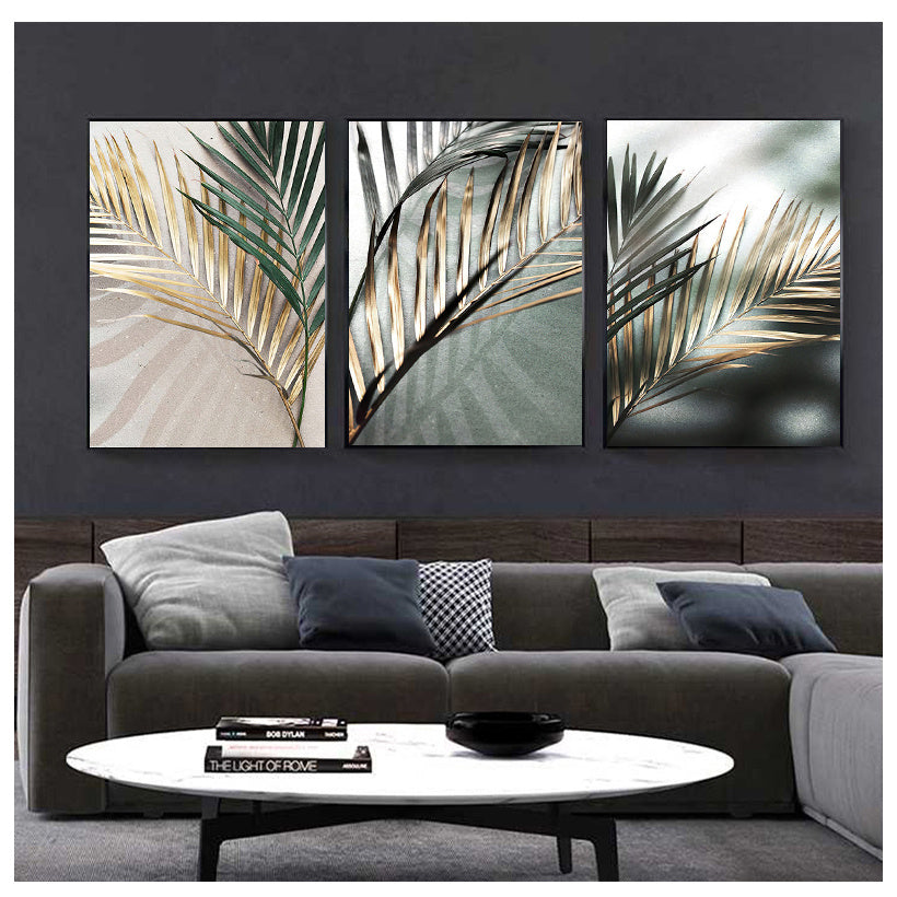 Golden Palm Botanical Canvas Painting Nordic Botanical Print Home Decor