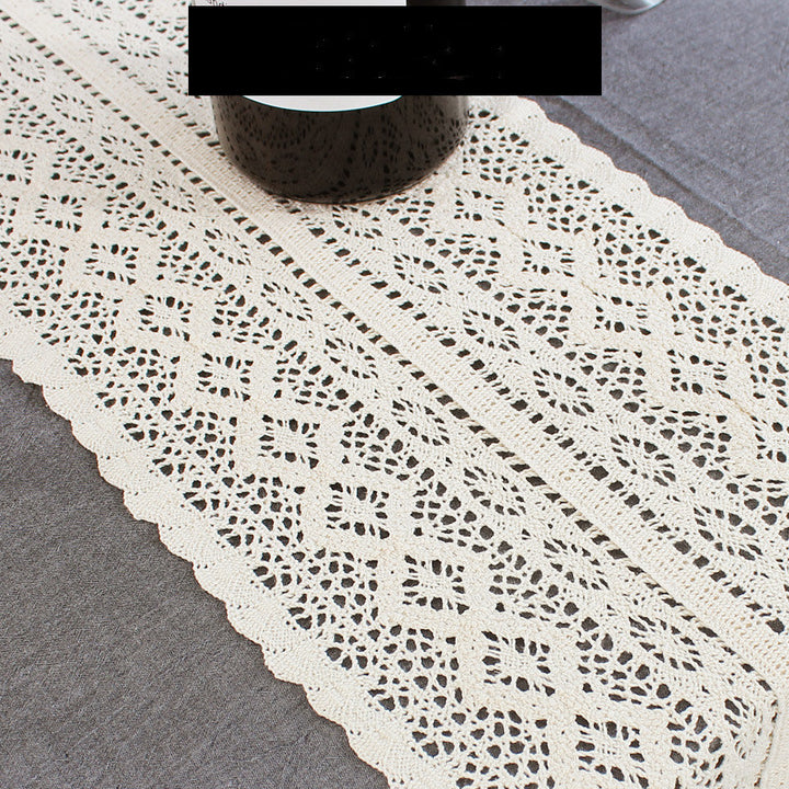 Pastoral Woven Table Runner Lace Retro Hollow Placemat - Designrific