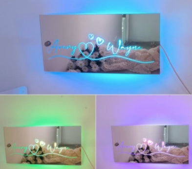 Personalized Name Mirror Light For Bedroom - Designrific