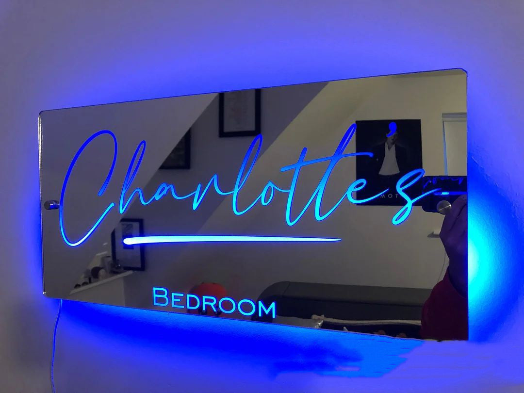 Personalized Name Mirror Light For Bedroom - Designrific