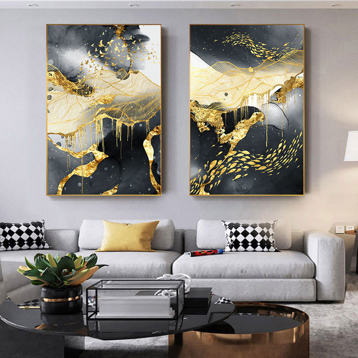 Golden Black And White Wall Art Posters And - Designrific