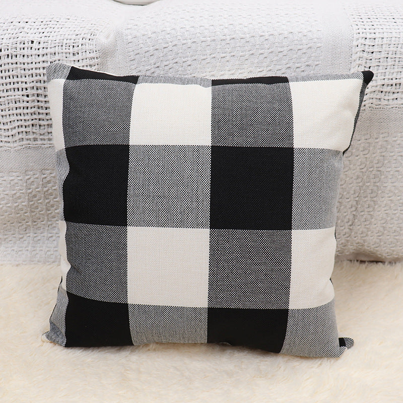 Plaid Pillow Cover Simple Home Sofa - Designrific