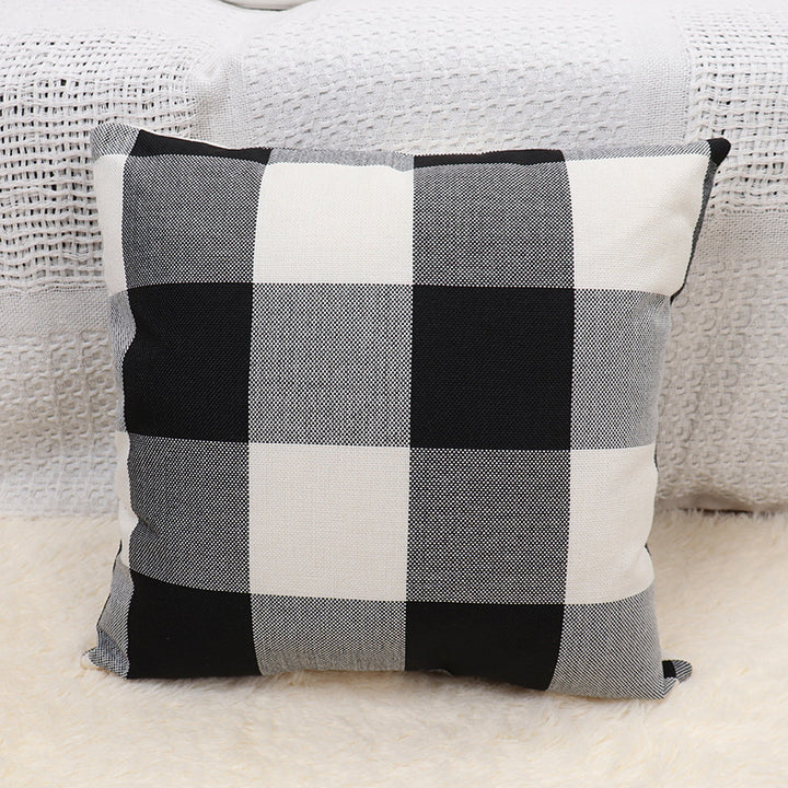 Plaid Pillow Cover Simple Home Sofa - Designrific