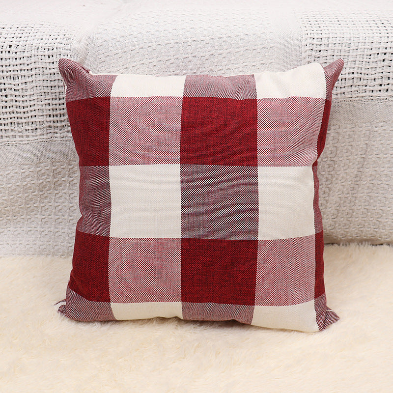 Plaid Pillow Cover Simple Home Sofa - Designrific