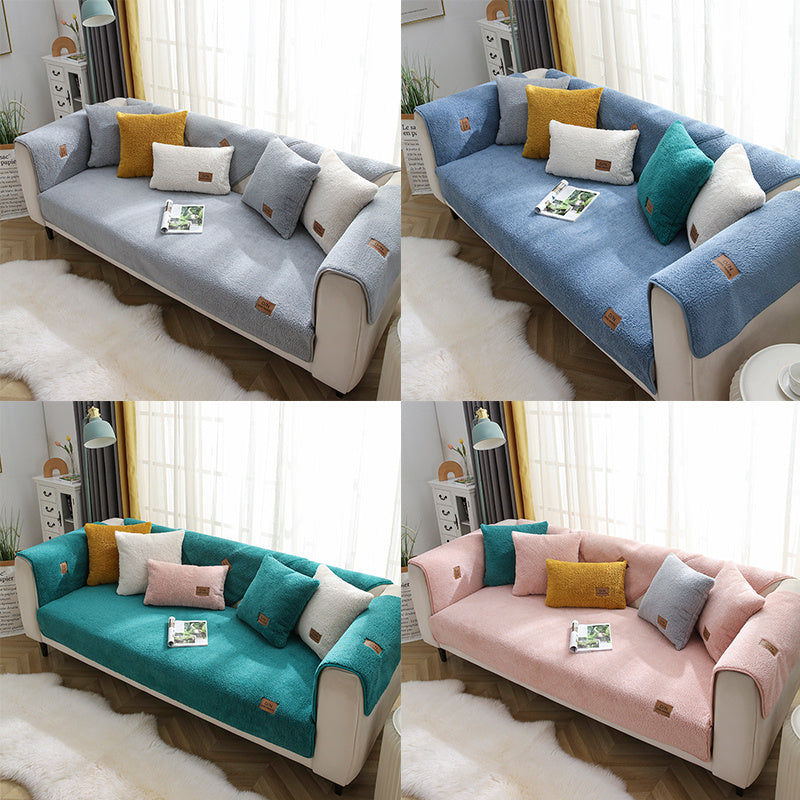 Modern Solid Color Winter Lamb Wool Sofa Towel - Designrific