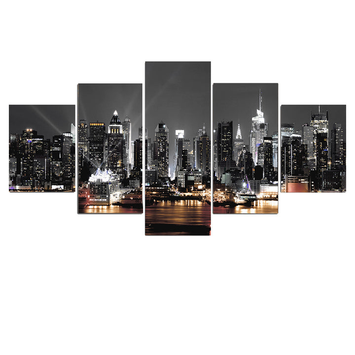 Wall Painting Canvas New York City Architecture Landscape Print Night View Poster Home Decor