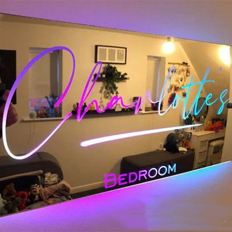 Personalized Name Mirror Light For Bedroom - Designrific